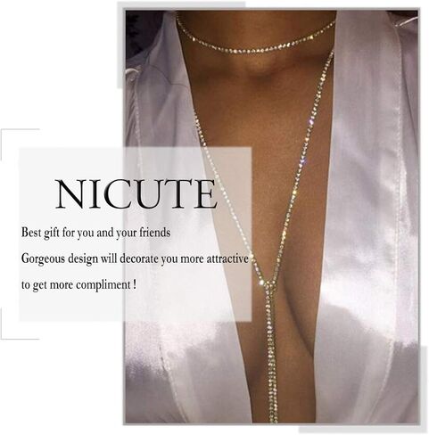 Nicute Crystal Choker Silver Butterfly Necklace Sparkly Full Rhinestone Choker Festival Rave Neck Jewelry for Women and Girls in Saudi Arabia