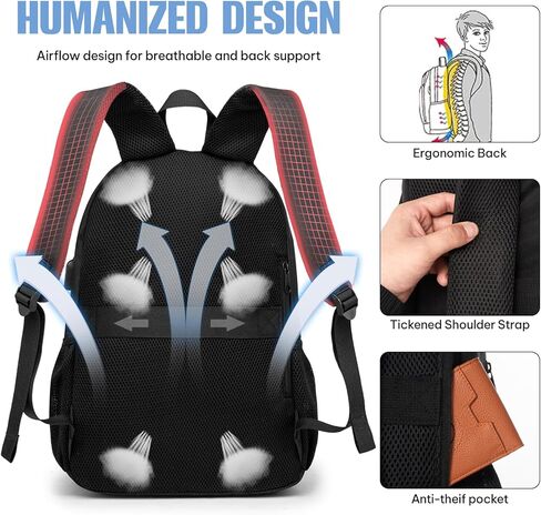 حقيبة ظهر للسفر من بيولين للرجال والنساء، حقيبة ظهر كبيرة للكمبيوتر المحمول مع جيب مضاد للسرقة ومنفذ شحن USB - حقيبة كتب كلاسيكية للمدرسة، والكلية، والعمل، والسفر in Kuwait