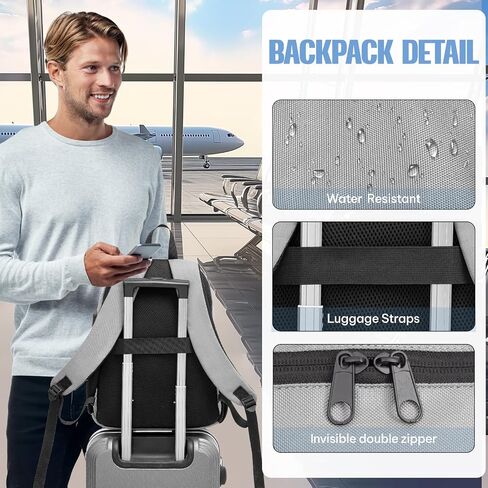 Beaulyn Travel Backpack for Men Women, Large Laptop Backpack with Anti Theft Pocket & USB Charging Port - Classic Bookbag for School, College,Work, Travel in Saudi Arabia