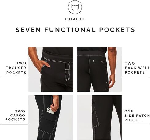 FIGS Axim Cargo Utility Scrub Pants for Men — Classic Fit, Straight Leg, 7 Pockets, 4-Way Stretch — Amazon Exclusive in Kuwait