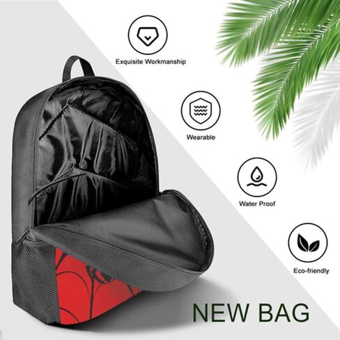 saonmycak Large Capacity 17" Boys Girls Premium Material Durable Lightweight Simple Backpack Shoulder Bags Personality Design, Black, One Size in Saudi Arabia