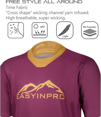 CEROTIPOLAR Men's Loose Fit Cycling Jersey Bike Shirts 3 Rear Pockets Wicking, Breathable, Fast Dry in Saudi Arabia