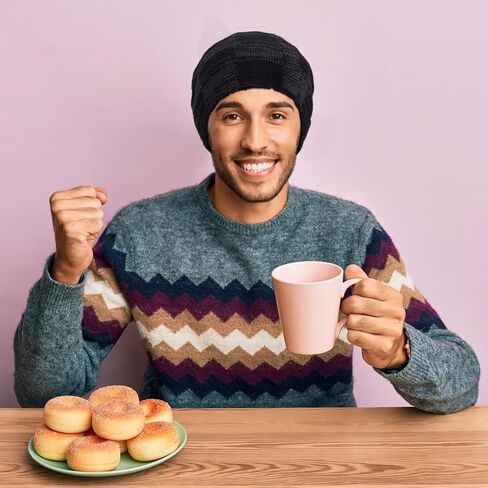 Winter Slouchy Beanie Hats for Men Warm Fleece Lined Knit Skull Mens Beanies Hats in Saudi Arabia