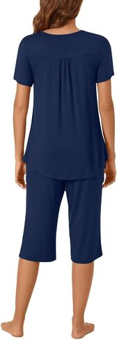 Bestbee Womens Pajama Set, 2 Piece Y2K Summer Sleep Set Henley Neck Short Sleeve With Pockets Ladies Pjs Set in Saudi Arabia