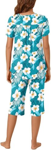 Bestbee Womens Pajama Set, 2 Piece Y2K Summer Sleep Set Henley Neck Short Sleeve With Pockets Ladies Pjs Set in Saudi Arabia
