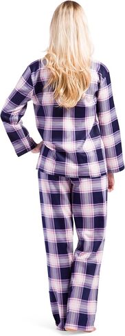 Fishers Finery Women's EcoFlannel Full Length Plaid Pajama Set with Gift Box; Moisture Wicking Bamboo Viscose and Cotton in Kuwait