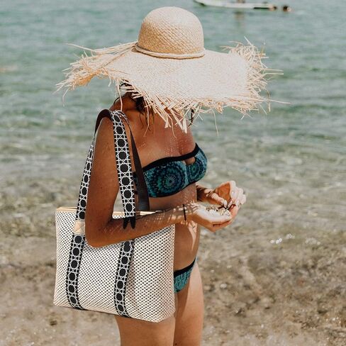 Straw Bag, Beach Bags for Women, Soft Woven Beach Tote Canvas Shoulder Strap, Handmade Rattan Handbag for Vacation in Kuwait