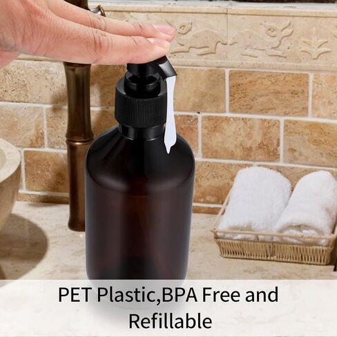 3 قطع من موزعات زجاجات مضخة 10 اونصة/300 مل، زجاجات فارغة قابلة لاعادة الملء مع حاويات توزيع مضخة، بلاستيكية قابلة لاعادة الاستخدام للشامبو والبلسم واللوشن وغسول الجسم والصابون السائل in Kuwait