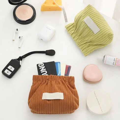 YOECO 3PCS Corduroy Elastic Hair Tie Organizer,Corduroy Elastic Storage Bag, Portable Travel Corduroy Elastic Storage Bag, Corduroy Popper Organizer, Corduroy Lipstick Bag, Hair Accessories Organizer in Kuwait