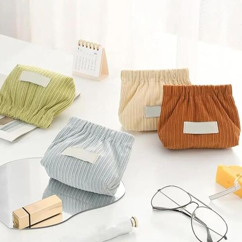 YOECO 3PCS Corduroy Elastic Hair Tie Organizer,Corduroy Elastic Storage Bag, Portable Travel Corduroy Elastic Storage Bag, Corduroy Popper Organizer, Corduroy Lipstick Bag, Hair Accessories Organizer in Kuwait