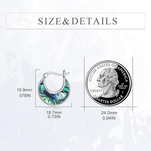CRMAD Abalone Shell Hoop Earrings for Women Sterling Silver Hoop Leverback Earrings Jewelry Gift for Girls in Saudi Arabia