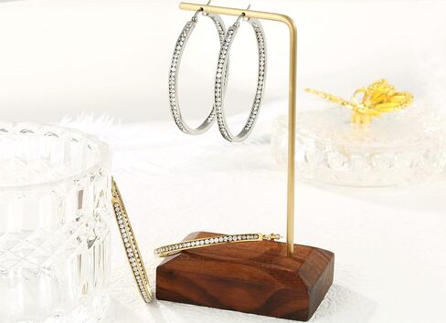 2 Inch Surgical Steel Big Hoop Earrings for Women with Mult-colors Stunning Cubic Zirconia Hypoallergenic Jewelry for Sensitive Ears Large in Saudi Arabia