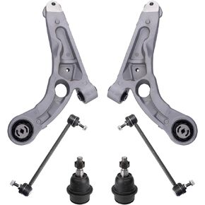 TRQ 6pc Suspension Kit Control Arms Ball Joints Sway Bar End Links Compatible with 2005-2010 Scion tC