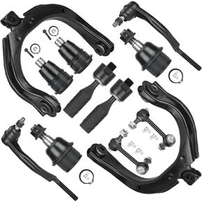 Front Upper Control Arm Suspension Kit Fit for 2004-2007 Buick Rainier Chevrolet Trailblazer (EXT) 2004-2008 GMC Envoy XL XUV Isuzu Ascender 2005-2009 Saab 9-7X - 12pcs