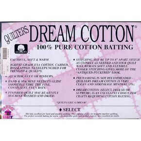 Quilters Dream Natural Cotton Batting Select Loft - Throw (One Pack)