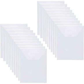 7x5 Clear Plastic Envelopes Hook Loop Closure Receipt Sticker Storage Holder 20 Pack
