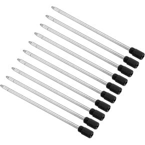 PATIKIL 1mm Ink Pen Refills, 10 Pcs Ballpoint Refill Medium Point Metal Compatible Replaceable Replacement for Pen Writing Office, Black