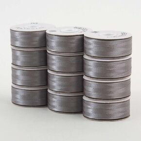 خيوط فائقة الجودة من البوليستر SuperBobs 12pk M-Style رمادي بكرة ملفوفة مسبقًا، رمادي