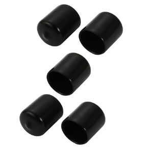 uxcell® 5pcs 20mm Inner Dia PVC Flexible Vinyl End Cap Screw Thread Protector Cover Black Color