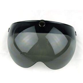 WANCAR Universal Motorcycle Retro Pilot-Style Standard 3 Snap-Button Visor Flip Up Down Open Face Helmet Wind Shield(Clear)