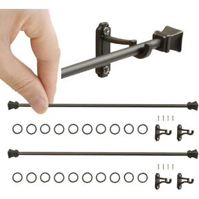 iLAND Miniature Dollhouse Accessories on 1/12 Scale, Dollhouse Decor of Mini Curtain Rods, with Antique Crown Finial (Premium Bronze)