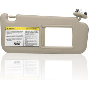 Driver Left Side Sun Visor Compatible with Toyota RAV4 2006 2007 2008 2009 2010 2011 2012 2013 with Light Replace 74320-42501-B2 Gray