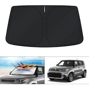KUST Windshield Shade Custom Fit for Kia Soul 2020 2021 2022 2023 2024 2025 Sun Shade Front Windshield Sun Visor Foldable Thicker 5-Layer Block Heat and Sun UV Rays