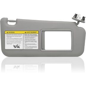 Driver Left Side Sun Visor Compatible with Toyota RAV4 2006 2007 2008 2009 2010 2011 2012 2013 with Light Replace 74320-42501-B2 Gray