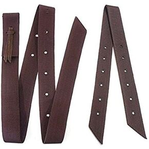 2 Piece Brown Nylon Cinch Strap and Off Billet Saddle Set Double Ply