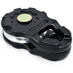 GA GEARAMERICA Ultra Snatch Block Pulley أسود | 20 طن ميجا بايت (ألومنيوم) | الأفضل لحبل الونش الصناعي والأغلال الناعمة (كتلة فائقة الخطف باللون الأسود 20 طن، عبوة واحدة) in Kuwait