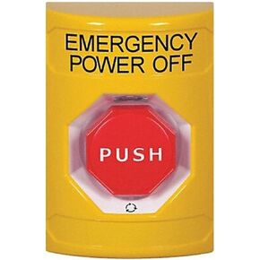 Safety Technology International, Inc. SS2209PO-EN Stopper® Station Push Button, Turn-to-Reset, Yellow, Emergency Power Off Label