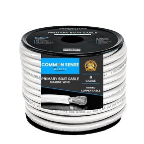 8 AWG UL 1426 (The Real Thing) Marine Wire - Tinned Copper Primary Boat Cable - 30 Feet - Red - Made in The USA
