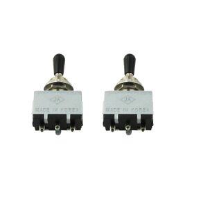 Musiclily Metric 3 طرق مغلقة لاقط الجيتار مفتاح تبديل لاستبدال الجيتار الكهربائي على طراز Epiphone Les Paul، طرف أسود (حزمة من 2)
