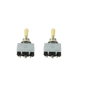 Musiclily Metric 3 Way Enclosed Guitar Pickup Selector Toggle Switch for Epiphone Les Paul Style Electric Guitar Replacement, Black Tip(Pack of 2)
