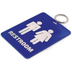 Lucky Line - Men's Restroom Pass Key Tag, Plastic with Split Key Ring Keychain Identifier for Restaurant, Office, Gas Station, 1 Per Pack (53101) LARGE