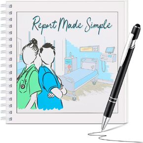 Nursing Report Set 1 Made Simple Nursing Report Sheets Rotebook and 1 Black Ink Metal Pen for Nurses Supplies Nursing Student Appreciation Journal Nursing Day Gifts (7 x 4.5 Inch)