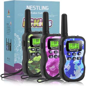 Walkie Talkies for Kids, 22 Channels 2 Way Radio Toy 3 Miles Range, Best Christmas Birthday Gifts for 3-12 Year Old Kids to Outside Adventures, Camping, Hiking(3Pack)