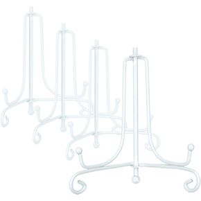 LIONWEI LIONWELI 4 Inch Black Iron Plate Stand Holder Easel Display Stand for Plate?Picture?Photo and More,4 pcs.