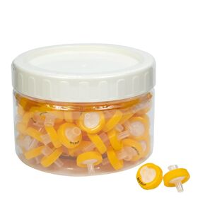 Syringe Filters Nylon Hydrophilic Filtration 0.45um Micron Pore Size 25mm Membrane Diameter Lab Nylon Membrane Disc Non-Sterile by Labfil, Pack of 100