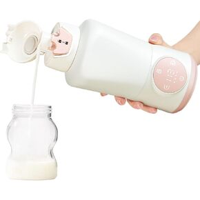 Portable Milk Warmer with Super Fast Charging and Cordless, Instant breastmilk, Formula or Water Warmer with 15 Ounces Big Capacity, Baby Flask for Vehicle, Car, Airplane Journey