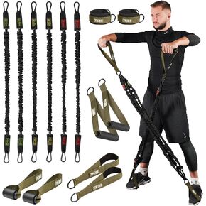 Tube Resistance Bands for Working Out Men and Women - Exercise Bands Resistance Bands Set, Resistance Band Bar, Handles, Ankle Straps, Foot Straps and Door Anchor, Tube Workout Bands