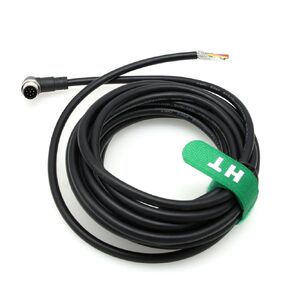 M12 A Coded 8 pin Male to Actuator Sensor Signal Cable to Bare Leads for Industrial Controls Automation, Device Network DeviceNet, CANopen, IO Link, Profibus 5m