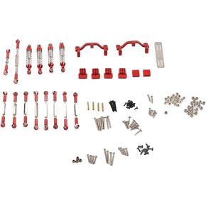 RC Car Pull Rod Kit, Aluminum Alloy Shocks Absorber RC Car Pull Rod Kit RC Car Upgrade Spare Kit for WPL C24 C14 C14K C24K RC Car Upgrade Parts Spare Parts, Red, Black, Ti Color(Red) in Saudi Arabia
