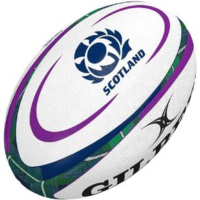 Gilbert Scotland Replica Supporter Tartan Rugby Union Ball White - Mini