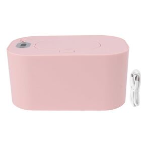 Baby Wipe Warmer USB Constant Temperature Portable Wipe Heater Temperature Adjustment Warm Keeper Dispenser, 5V(Pink)