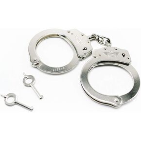 CampCo Uzi Uzi-HC-C Silver High Tensile Steel Professional Police grade Adjustable Handcuffs, Double Lock, with (2) Keys, Sliver, Christmas Gift