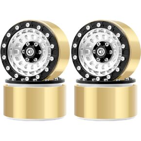 OGRC 1.9 Beadlock Wheel RC Crawler Wheels with Brass Ring 1.9" Wheels for Axial SCX10 TRX4 VS4-10 Gen8 MST CFX 1/10 RC Crawler Upgrade (Red)