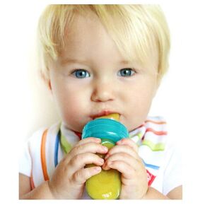 Nuby 2pk EZ Squee-Z Silicone Self Feeding Baby Food Dispenser, 2-Pack, Aqua and Green