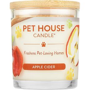شمعة One Fur All Pet House - كراميل لاتيه - شمعة شمع نباتية 100% - مزيل رائحة الحيوانات الأليفة للمنزل - شموع معطرة غير سامة وصديقة للبيئة لتجديد الهواء