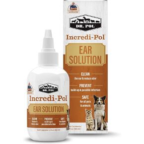 Dr. Pol Incredi-Pol Dog and Cat Ear Solution - Safe and Effective Ear Care Solution to Clean Ears and Prevent Ear Problems in Dogs, Cats, Horses, and More - 3 Fluid Ounces